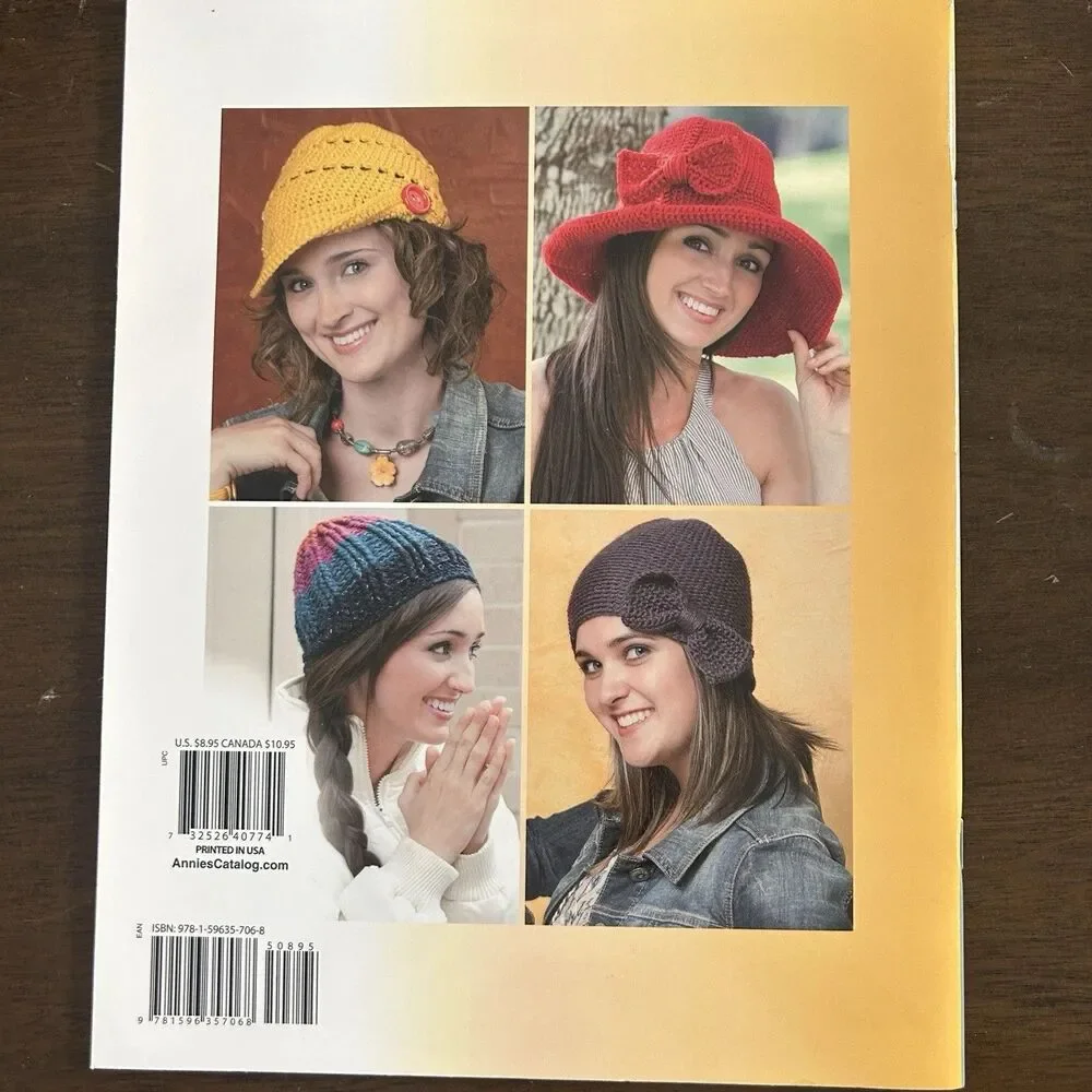 Annie's Attic Hooked on Crochet HATS II Pattern Booklet 8 Colorful Projects